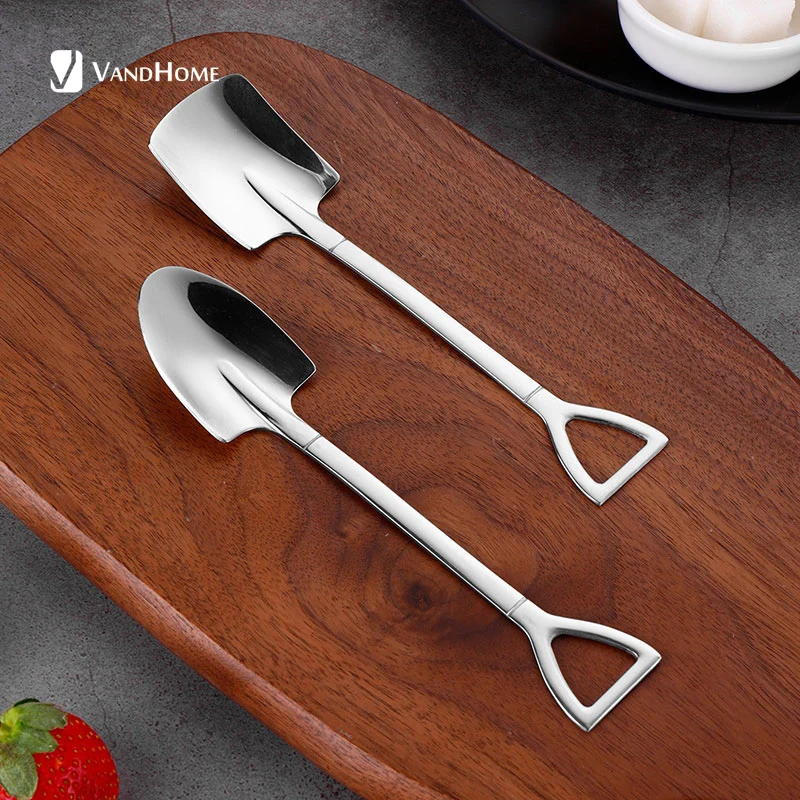 VandHome милые Лопата Кофе совки 18/8 Нержавеющая сталь ложка для детей Чай мороженого