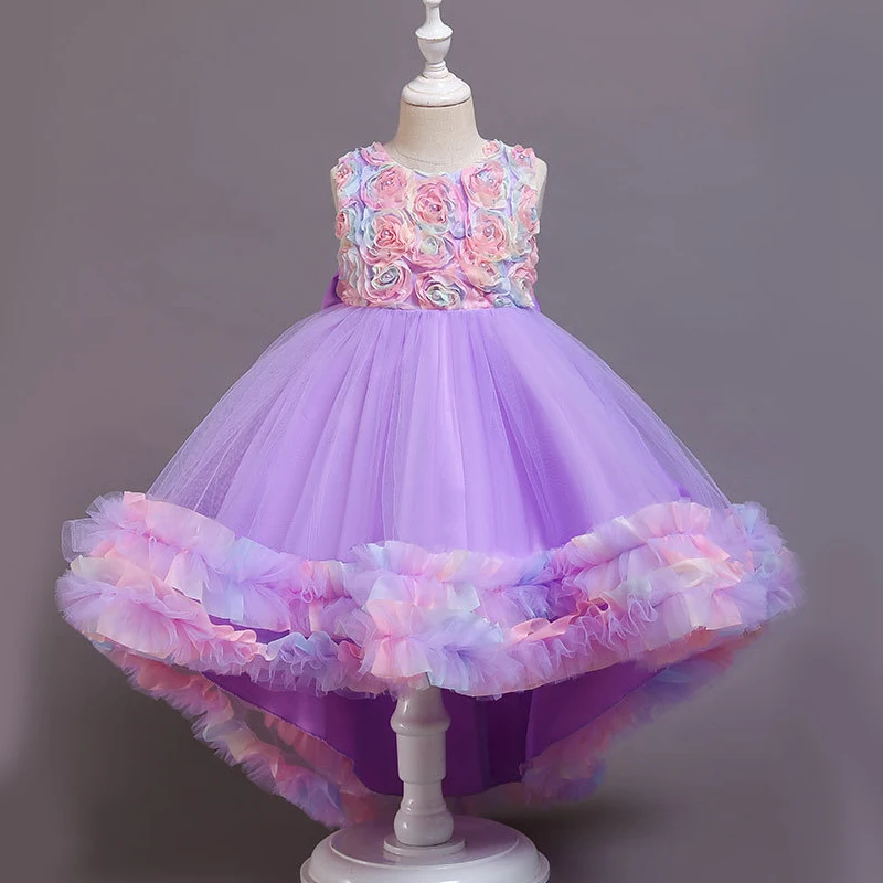 Платье с цветочным рисунком для девочки свадебной вечеринки маленькой подружки