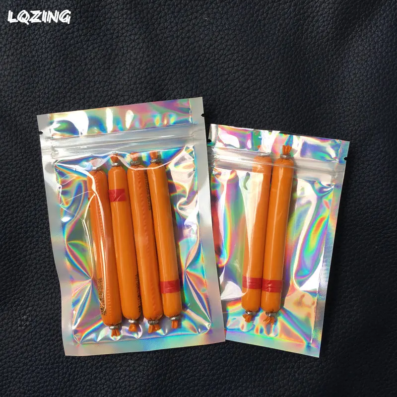 Плотные пакеты с лазерной фольгой и застежкой-молнией 100 шт. односторонние