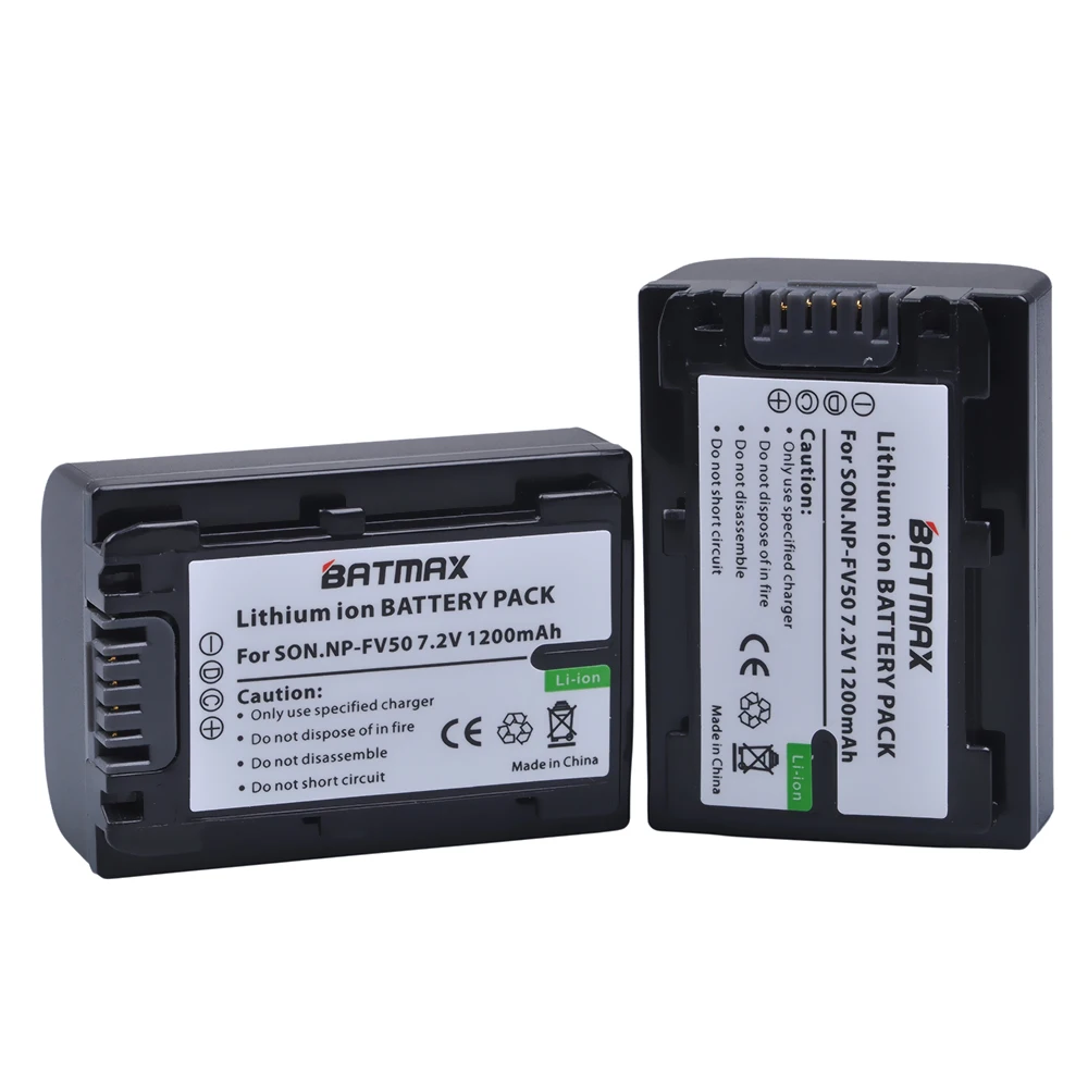 Литий ионный аккумулятор Batmax NP FV50 для Sony HDR CX390 290E PJ510 820E 790E 660E XR260 CX700E PJ50E 30E SR68 CX180E