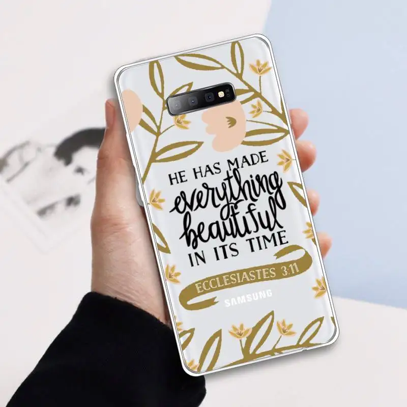 

Jesus Bible Quotes Phone Case Transparent For Samsung Galaxy A71 A21s S8 S9 S10 plus note 20 ultra