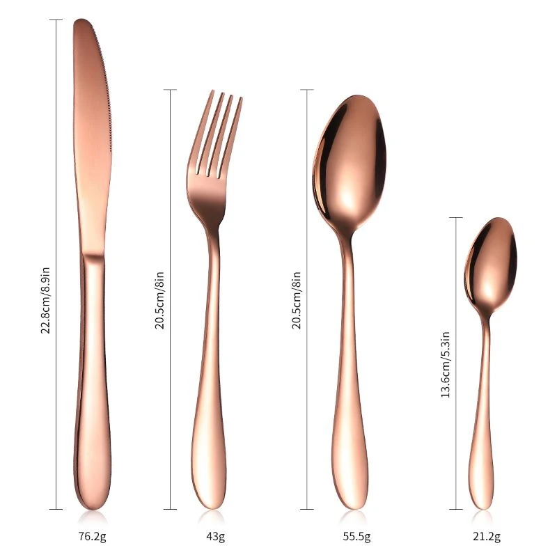 

24Pcs/Set Colorful Dinnerware Set Stainless Steel Cutlery Set Kitchen Mirror Gold Tableware Set Knife Fork Spoon Dinner Set Tool
