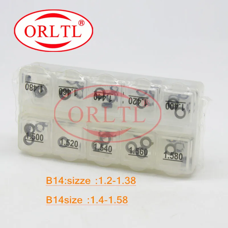 Дизельные регулирующие шайбы ORLTL B14 (B14: Размер: 1,2-1,38 мм), прокладки, размер прокладки B14, размер: 1,4-1,58 мм, 50 шт.