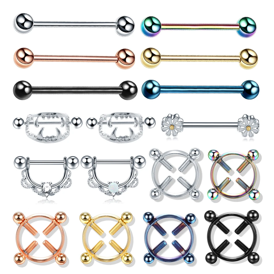 Штанга для пирсинга Женская со стальным опалом ювелирное украшение Соска с