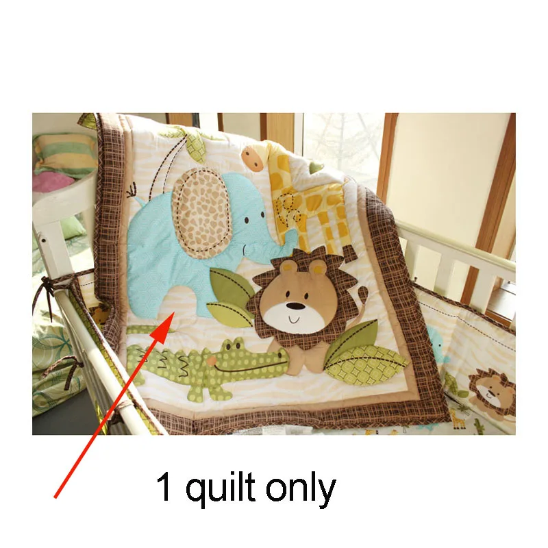 1 quilt only Детский комплект постельного белья Африканский Лев набор постельных принадлежностей для детской кроватки для девочки мальчика комплект детской кровати одеяло матрас юбка для детской кроватки защита для кроватки бамперы - Цвет: 1 quilt only