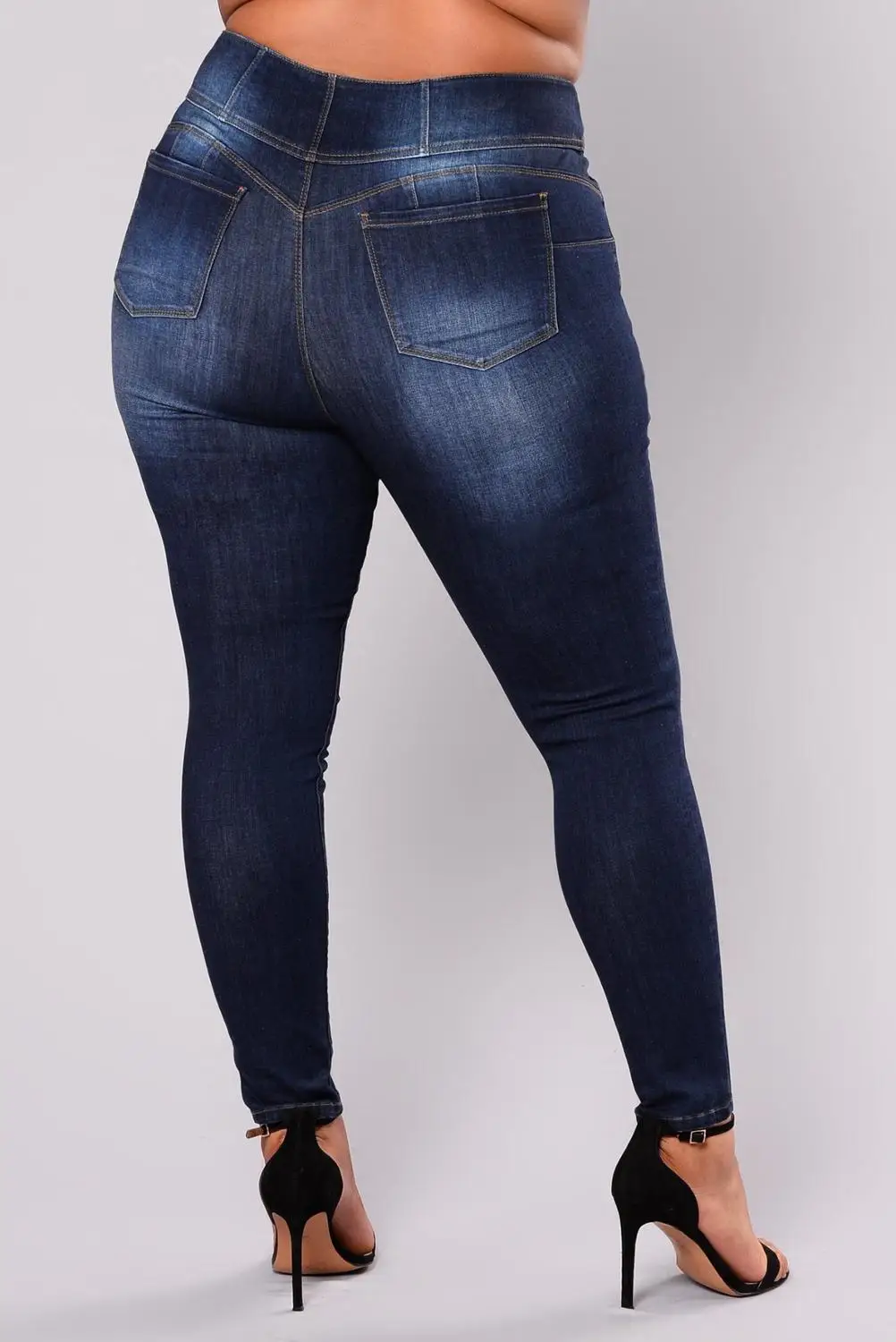 

Women's plus size jeans High waist stretch jeans skinny denim pencil pants Office casual ladies clothing L-5XL drop shipping