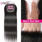 Волосы Unice Deep Parting 5x5 HD кружевное закрытие прямые перуанские Виргинские волосы предварительно выщипывание незаметная кожа расплавленное кружево Закрытие Invisi