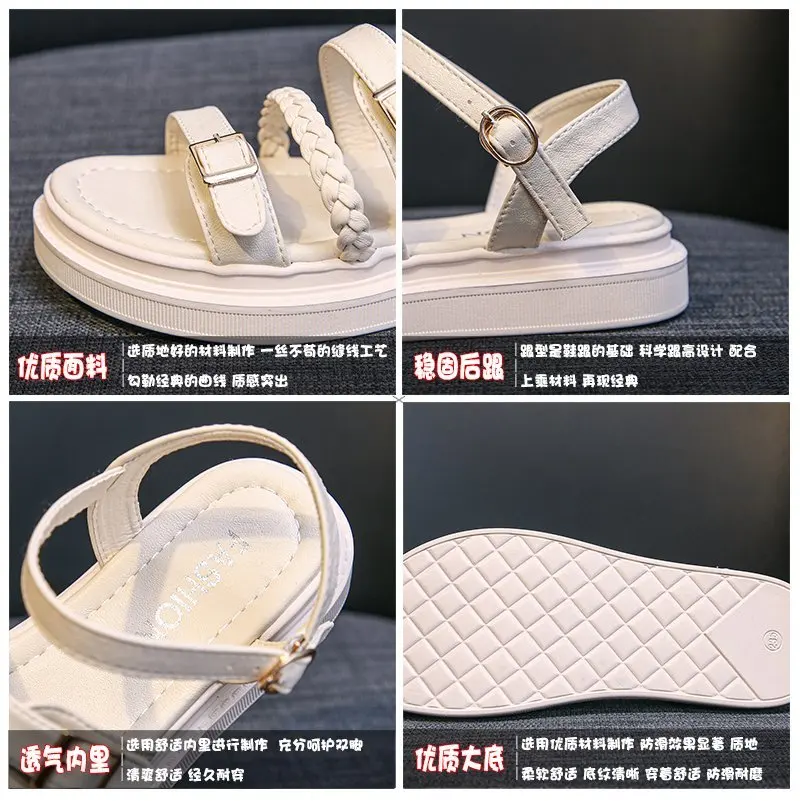 

Clogs With Heel Med Comfort Shoes for Women Beige Heeled Sandals All-Match 2021 Summer Thick Medium Black Gladiator Fashion Girl