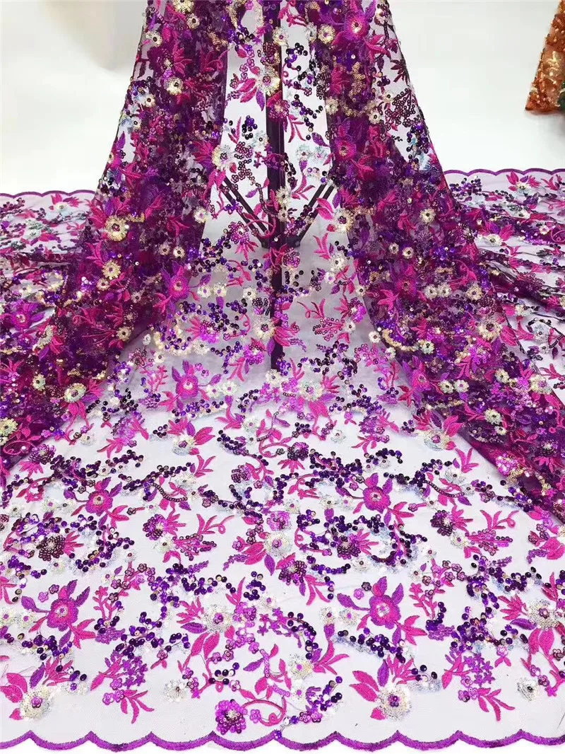 Новинка кружевная африканская ткань высшего качества цветочные блестки тюль