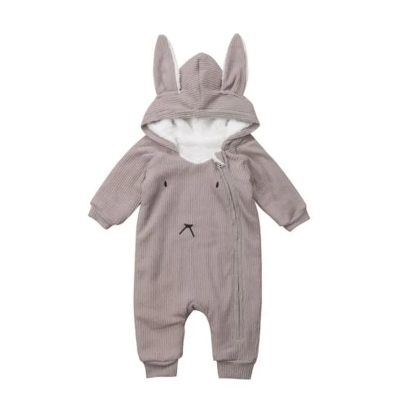 

Canis Toddler Baby Boys Girls Rabbit Ears Hooded Romper Jumpsuit Outfits Set