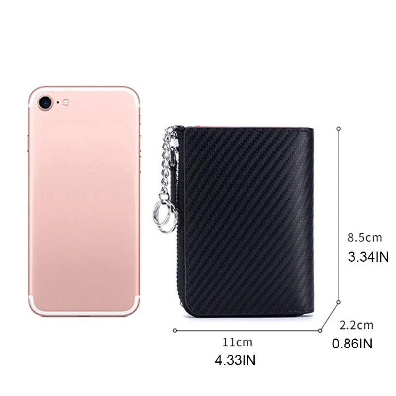 

Vintage Men Slim Wallet RFID Front Pocket Minimalist PU Leather Wallet Male Casual Business Card Money Holder Bag with Key Chain