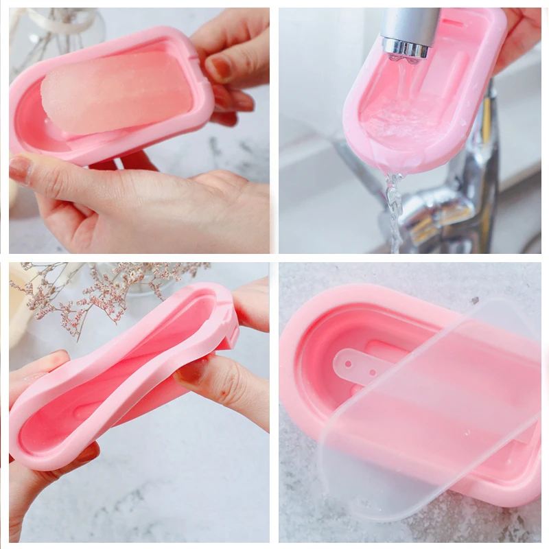 

Summer 3Pcs/set Silicone Ice Cream Maker Household Handmade Ice Cream Mold Diy Popsicle Mold Children's Ice Tray Kitchen Tools
