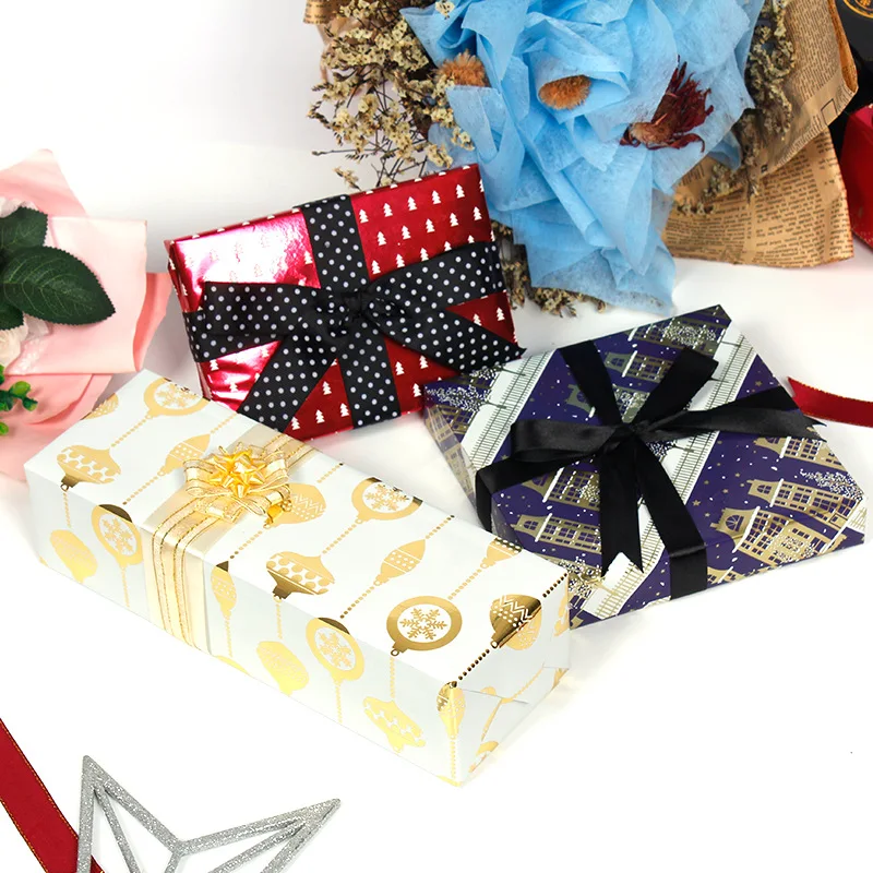 Рождественская бронзовая упаковочная бумага для подарков упаковки елка