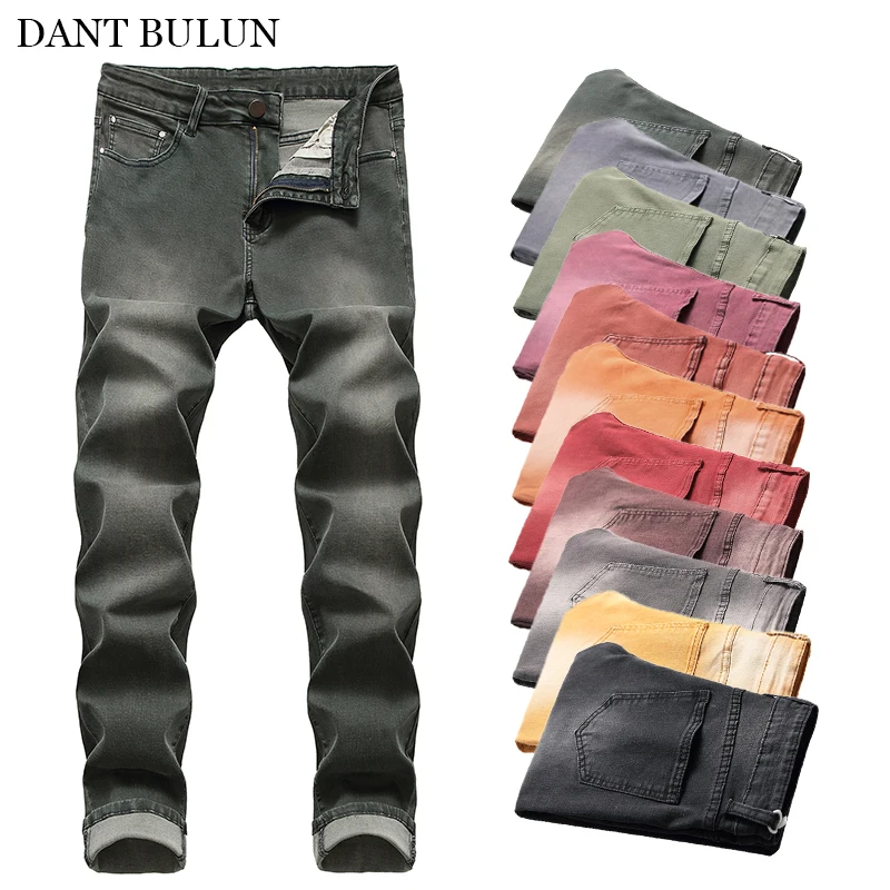 

Джинсы мужские прямые классические, Стрейчевые брюки из денима, брюки-комбинезон, дизайнерские облегающие брюки черного и серого цвета