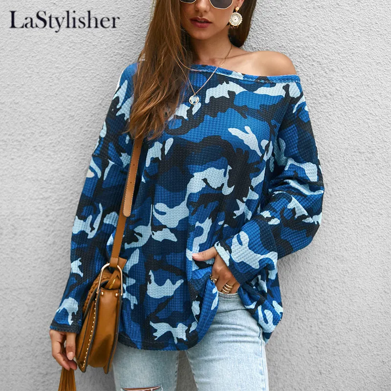 Камуфляжные свитера Женский вязаный пуловер джемпер женский свободный свитер