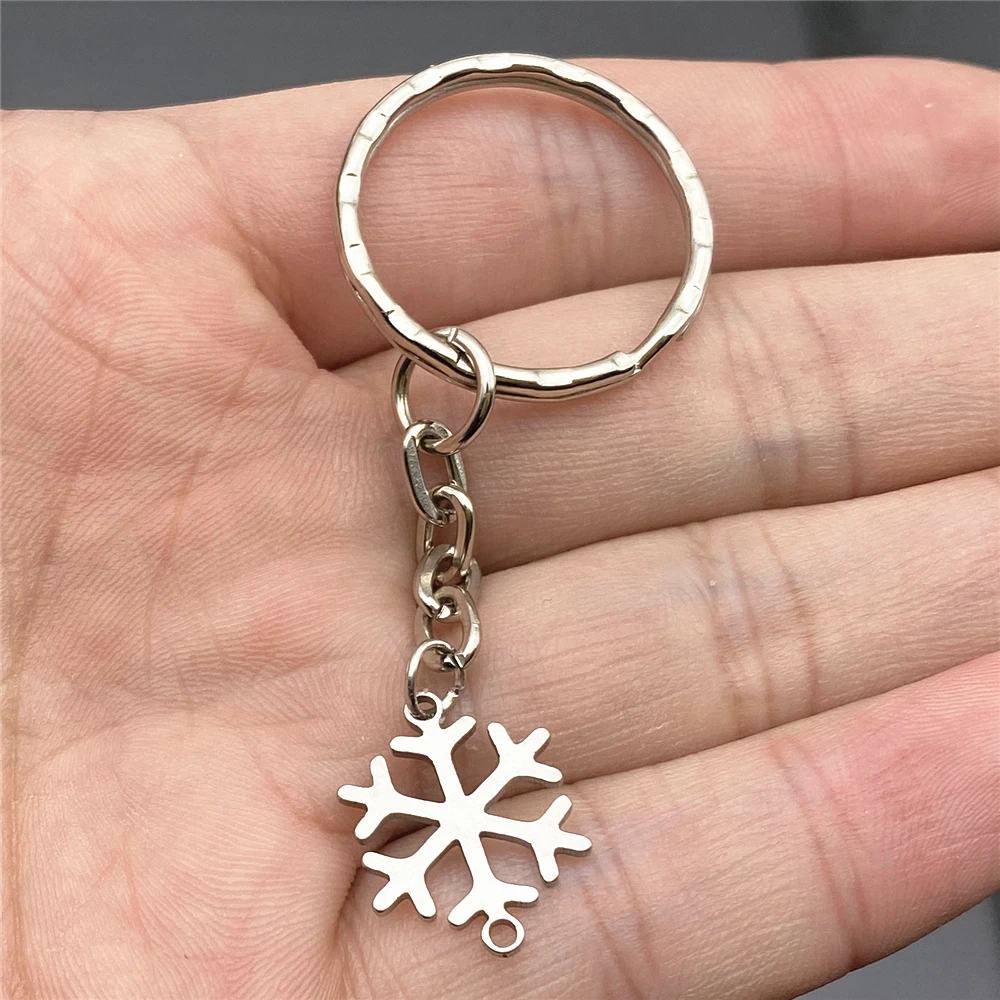 3 шт рождественские Снежинки Шарм для автомобильных ключей кольца брелоки