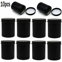 10pcs20pcs diy black metal candle tins 200ml round containers with lids tea packaging tin box food grade