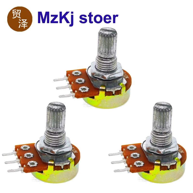 

3PCS RK163-15mm A10K High quality audio amplifier amp volume Rotary Potentiometers 16-type 10K RK163 handle length