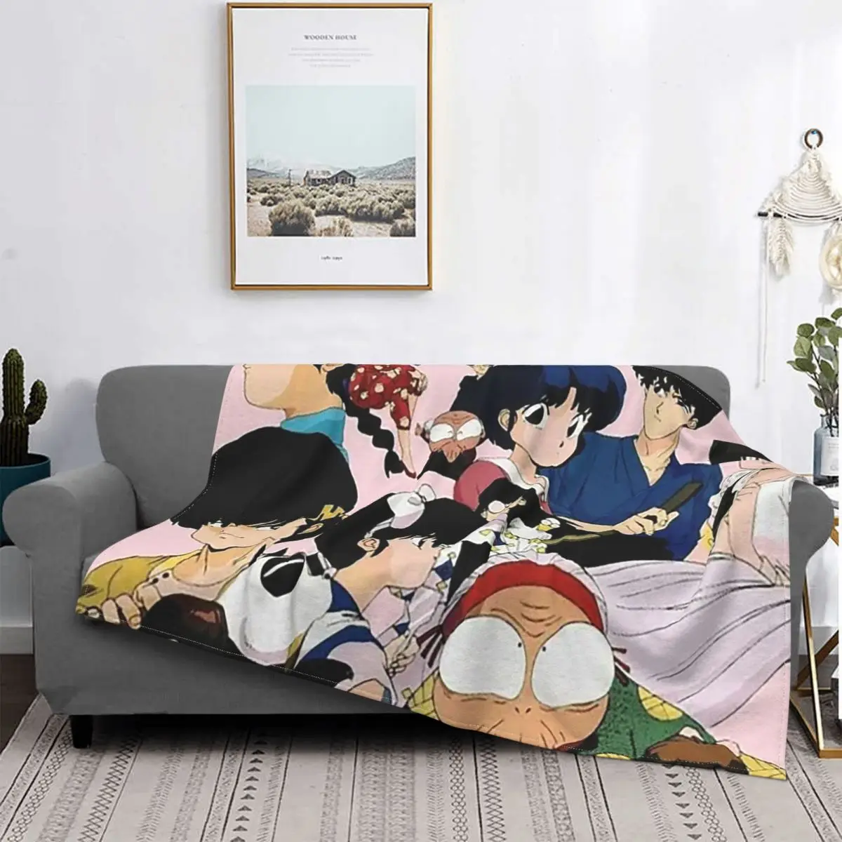 

Ranma 1/2 Anime Blanket Fleece Summer 90s Kawaii Harajuku Multifunction Ultra-Soft Throw Blankets for Home Car Plush Thin Quilt