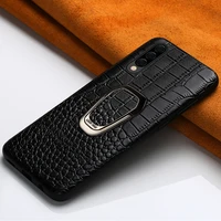 leather phone case for samsung galaxy a5 a7 a8 plus j5 j6 2018 j7 2017 a30s a50s a60 a80 m40 crocodile with bracket back cover