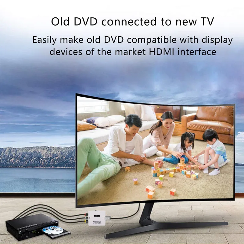 Преобразователь RCA AV в HDMI HD 1080P AV2HDMI адаптер для ТВ PS3 PS4 ПК DVD Xbox проектора конвертер