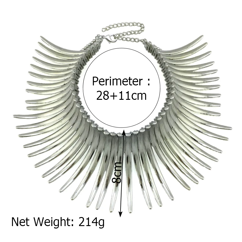 

Hindu Aboriginal Alloy Necklace Women Statement Choker Noble Bib Necklace Maxi Fashion Jewelry Big Torques
