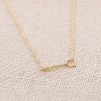 10 tiny horizontal lucky love arrow pendant chain necklace pendant women simple sideways arrow necklace men lady gift jewelry