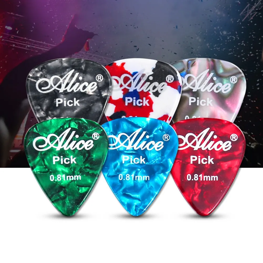 

6PcsAlice Triangle Guitar Pick Material Celluloid Medium Colorful Acoustic Electric Guitar Pick Bass Pick Guitar Accessories
