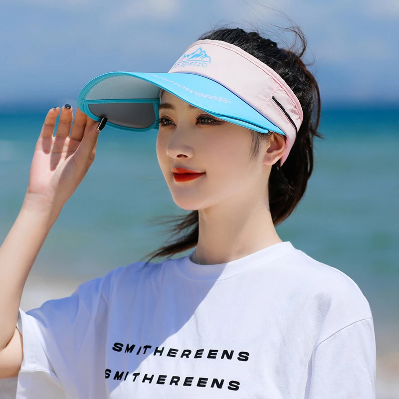 

New Hat Female Summer Sunscreen Breathable Sun Hat Outdoor Sports Empty Top Hat with Long Baffle Anti-ultraviolet Sun Hat