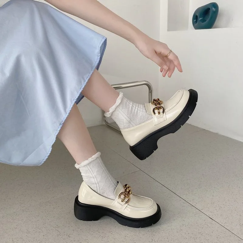 

Женские Туфли Мэри Джейн, брендовые дизайнерские туфли на массивном каблуке в стиле ретро, кожаные милые дамские туфли, повседневные Модные...