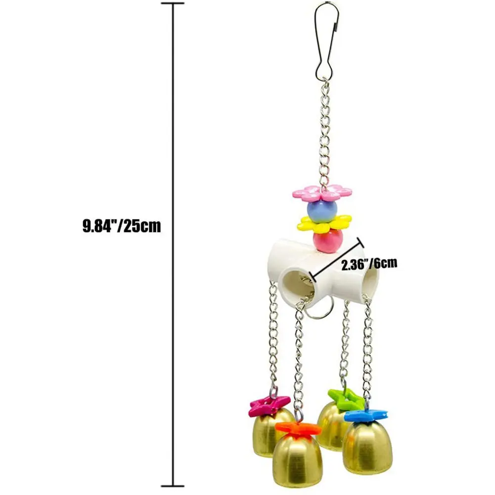 

Bird Parrot Toys Pet Bird Pipe Toy Hanging Bell Small Medium Parakeets Random Color Ball Bell Toys Bird Parrot Toys Supplies