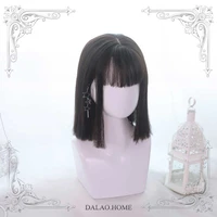 special offer feedback high quality japanese soft girl lolita mid length short straight wig costume party