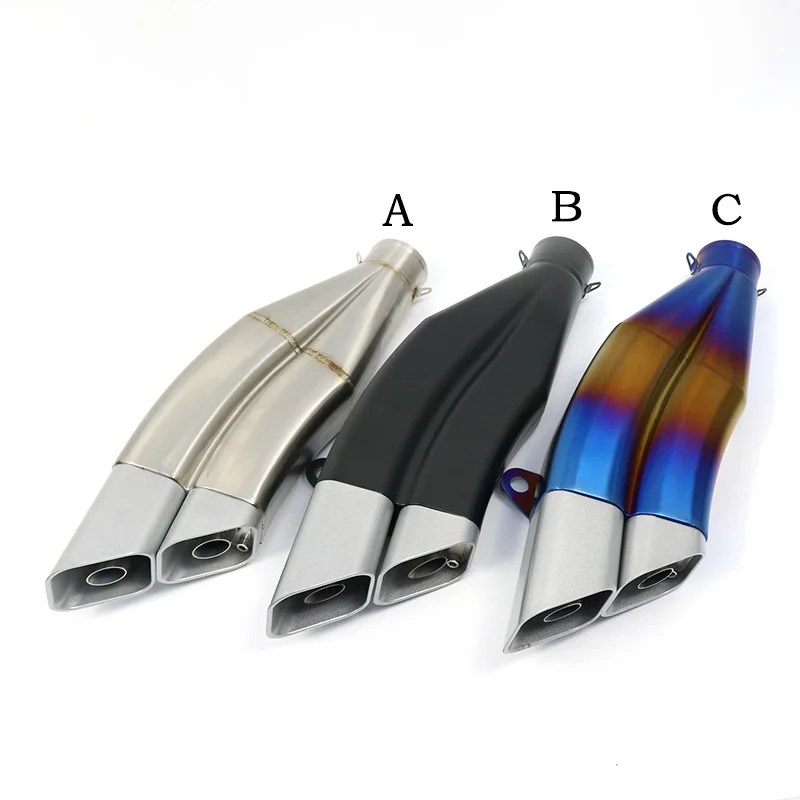 

Универсальная двойная выхлопная система для мотоцикла, выхлопная труба из нержавеющей стали, легко устанавливается для K11