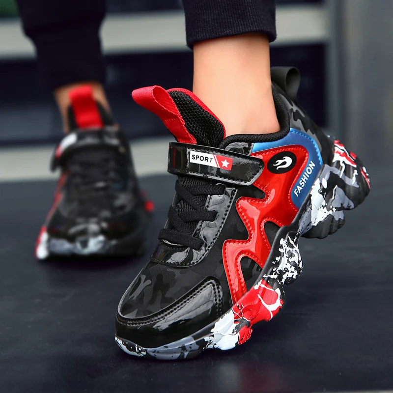 Детские Модные кожаные кроссовки водонепроницаемая Высококачественная