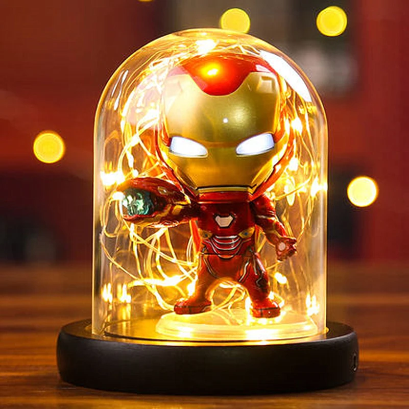 Iron Manl (S) S.orange DIY креативный Ночной светильник «мстители», «Халк», «Человек-паук», «Железный человек», детская комната, лампа для спальни, декоративный светильник, подарки USBorBattery - Испускаемый цвет: Iron Manl (S)