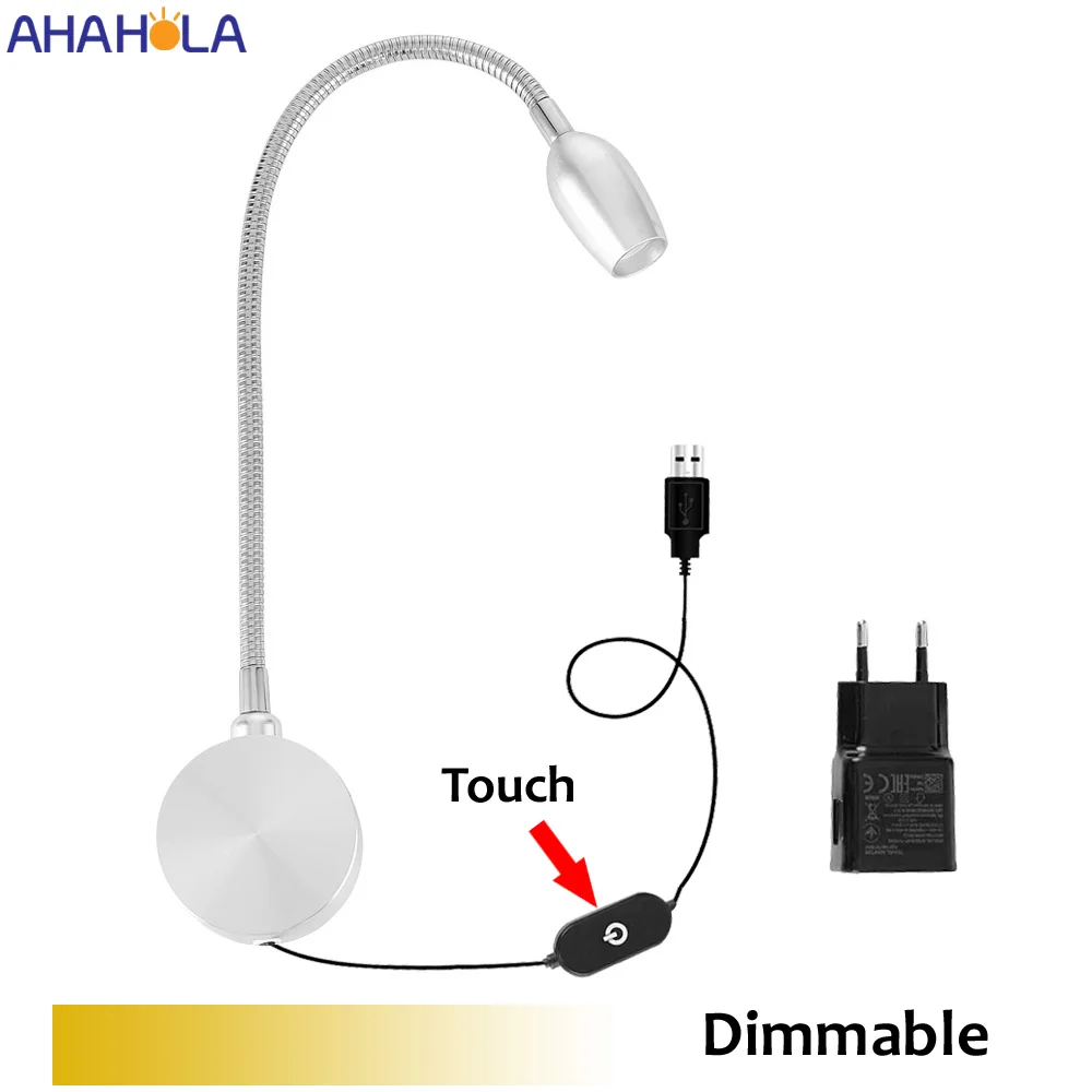 Приглушаемый гибкий алюминиевый светодиодный настенный светильник комнатное