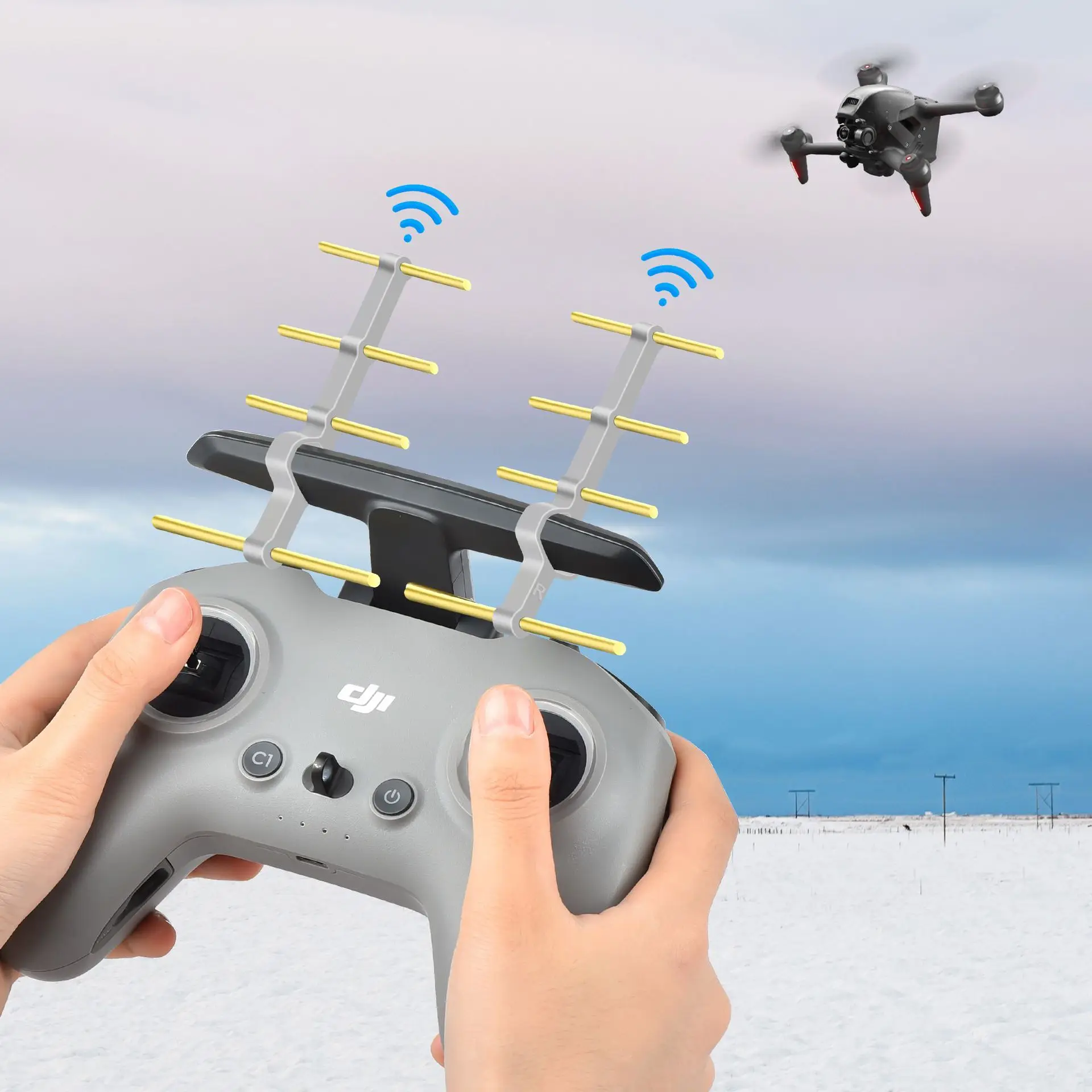 

DJI FPV Yagi Antenna Signal Booster Range Amplifier 2.4Ghz for DJI FPV Combo Drone Remote Controller 2 VR Goggles Accessories