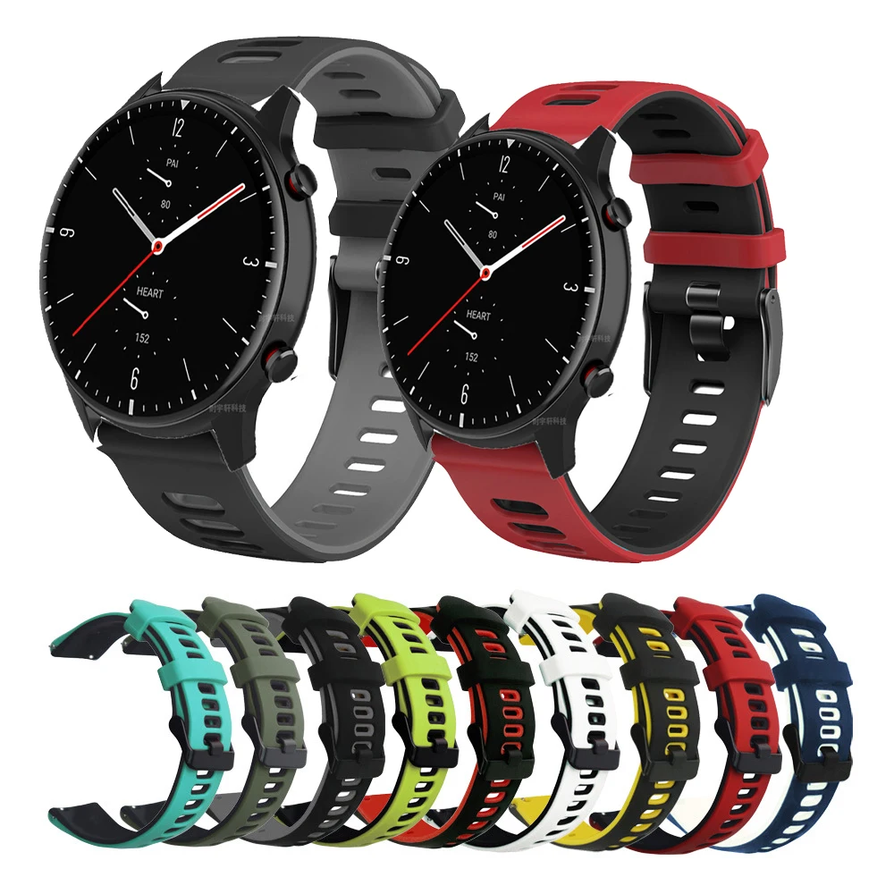 

For GTR 2E Silicone Strap Bracelet For Xiaomi Huami Amazfit GTR 47mm Pace Stratos 2 2S 3 GTR 2E GTR 2 Watchband Replace Correa