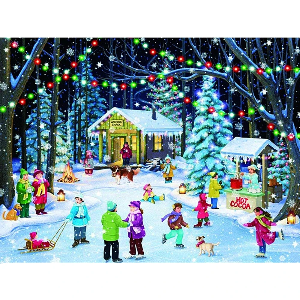 

5D DIY Алмазная картина собака Рождественская Бриллиантовая вышивка с изображением дерева вышивка крестом Круглый Мозаичный набор Рождестве...