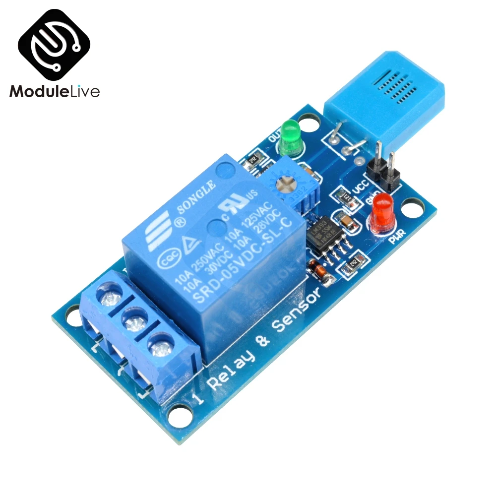 Релейный модуль HR202 постоянного тока 5 в 1 канал чувствительный к влажности