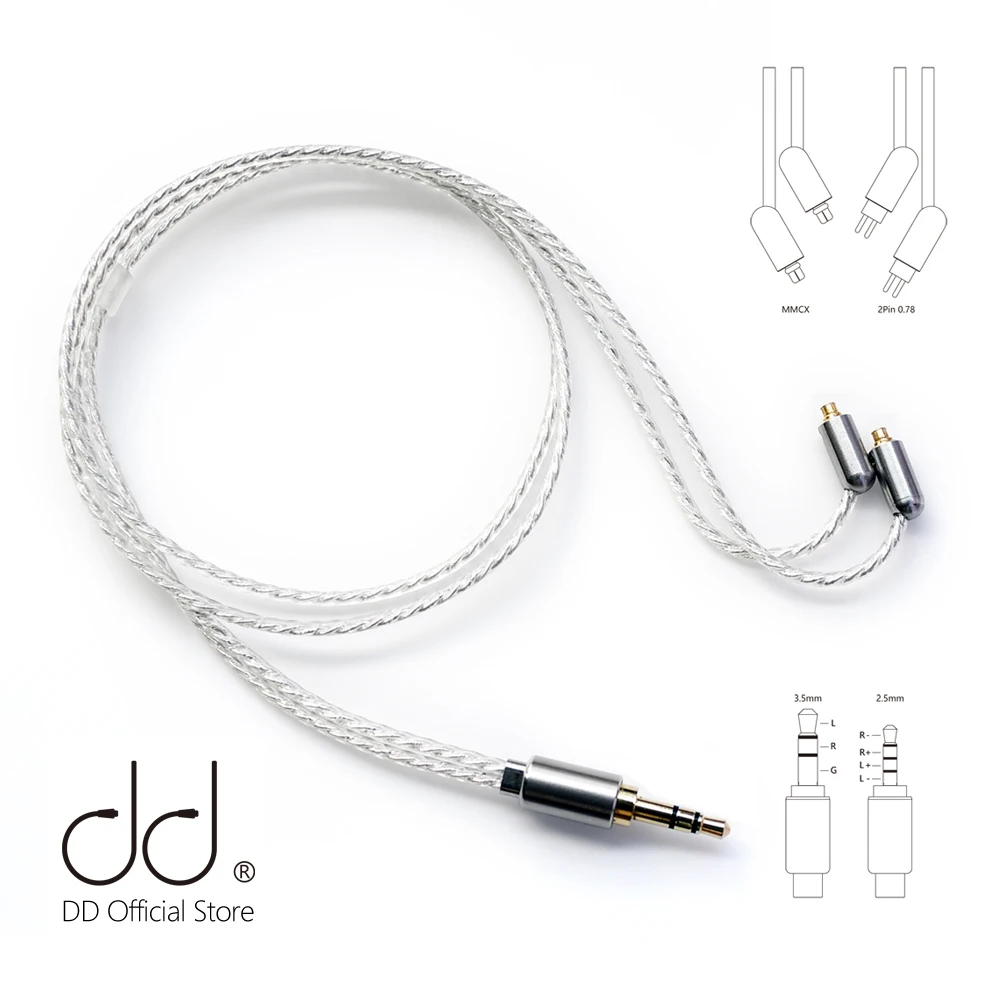 DD ddHiFi BC50B 2 5 мм сбалансированный или 3 кабель для наушников mmcx/0 78 контакты кабели