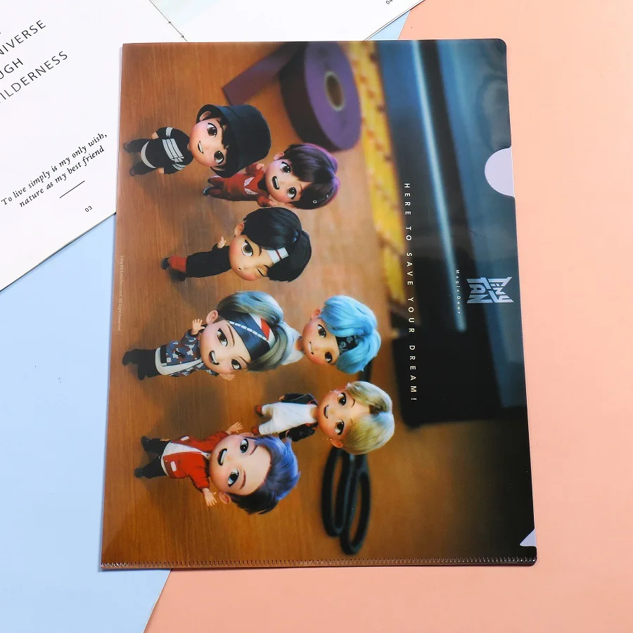 

Kpop Bangtan Boys folder bag new album photo file bag Storage bag Cartoon character folder
