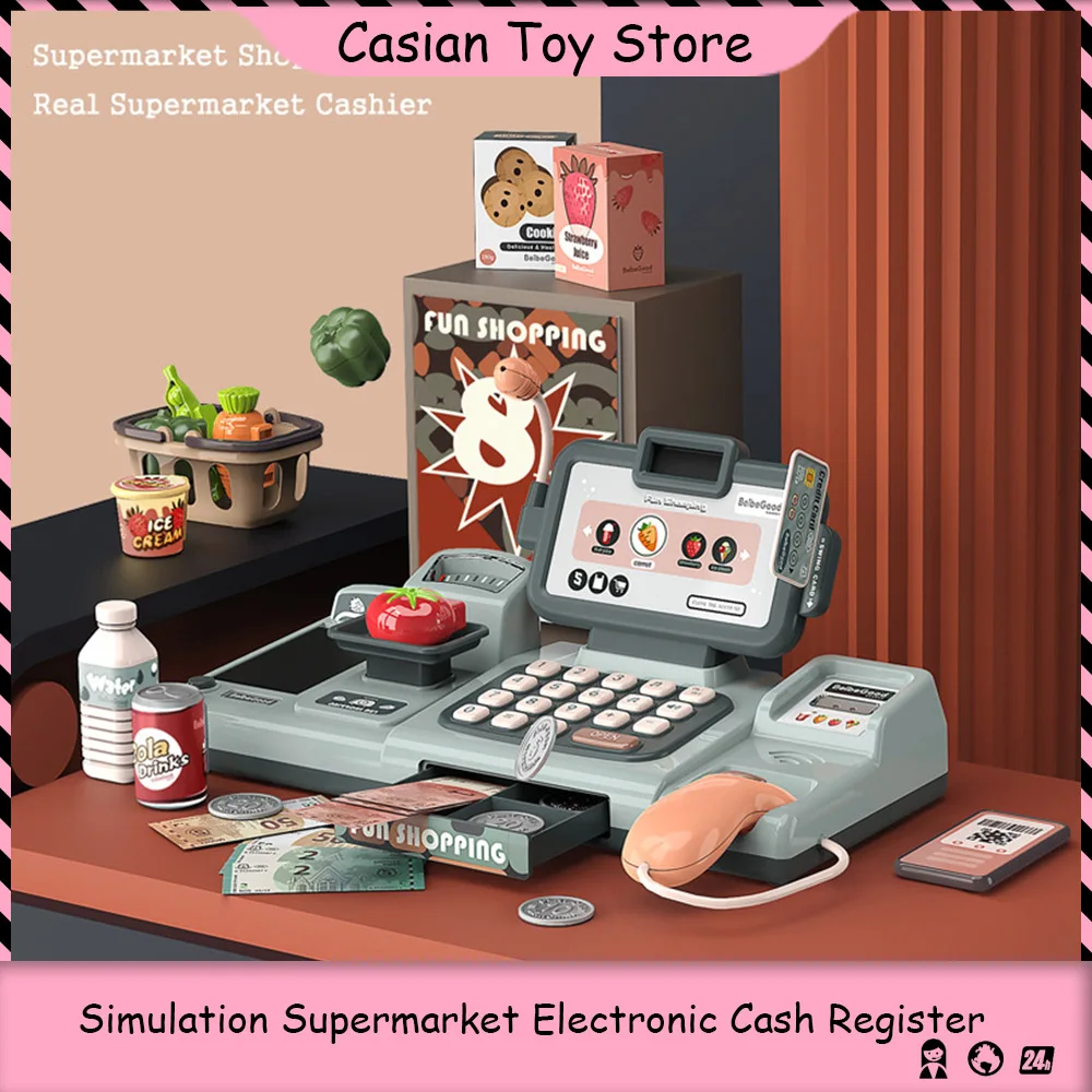Детский Интеллектуальный кассовый аппарат ролевая игра можно сканировать и