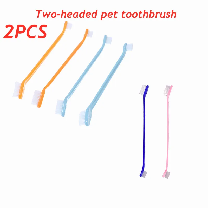

Щетка Зубная пластиковая для кошек и собак, зубная щетка для животных, 18/22 см, 2 шт.