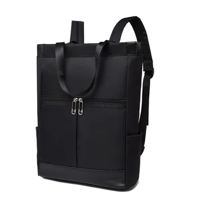 solid black Нейлоновый водонепроницаемый 15,6 рюкзак для ноутбука женская большая вместительность Дамская ручная двойная сумка на плечо женский рюкзак ранец дорожная сумка - Цвет: solid black