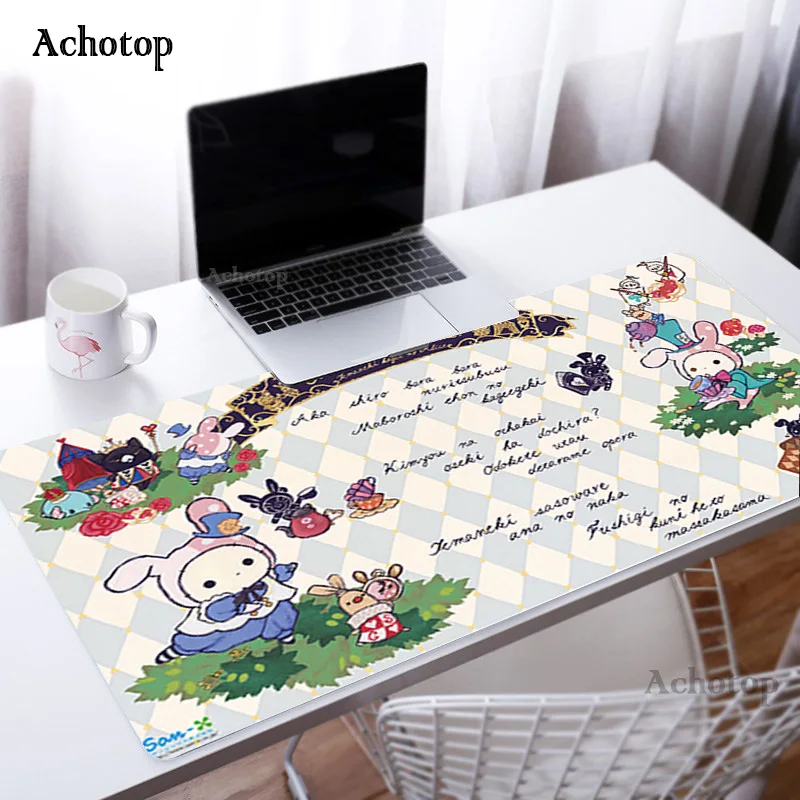 

Cute Rilakkuma Cartoon Gaming Mousepad Durable Rubber Overlock Large Mouse Pad XXL Otaku Laptop Fashion Office Keyboard Desk Mat