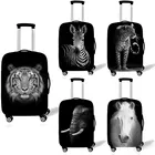 Черный, белый цвет Животные, Зебра, слон, масштабных дорожных чемоданов, защитный чехол на чемодан украшения аксессуаров эластичный багаж Практичный чехол