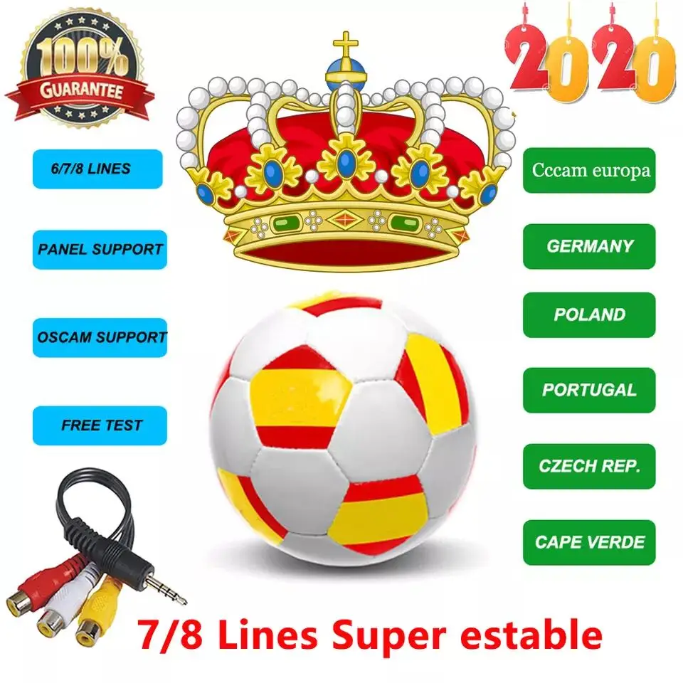 

Cccam 7 cline for Europe Spain Germany Portugal Poland Stable Receptois com patible with speaker satellite TV DVB-S2