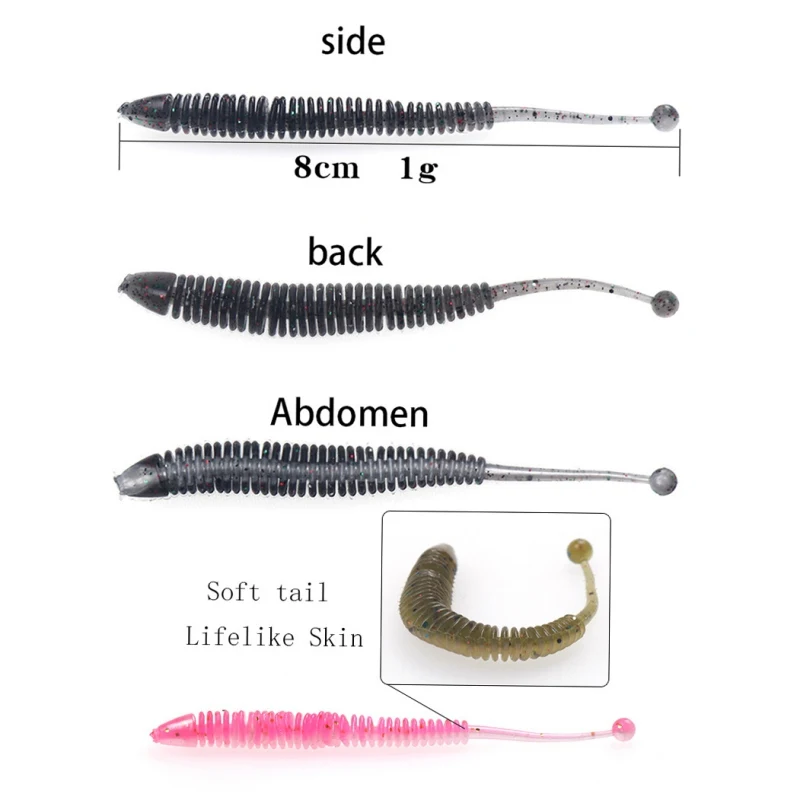 6 шт. искусственная Мягкая приманка для рыбалки 80 мм | Спорт и развлечения