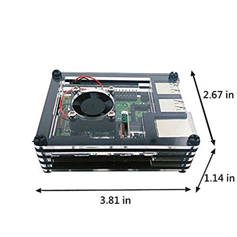 Pi 3 B + 9 слой Акриловый чехол Корпус Коробка Чехол с охлаждающим вентилятором Raspberry